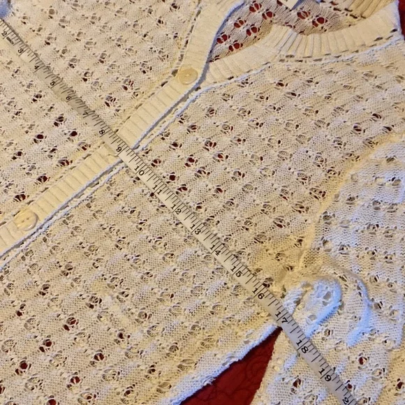 Coldwater Creek pointelle cardigan, size L (14) - Picture 3 of 11